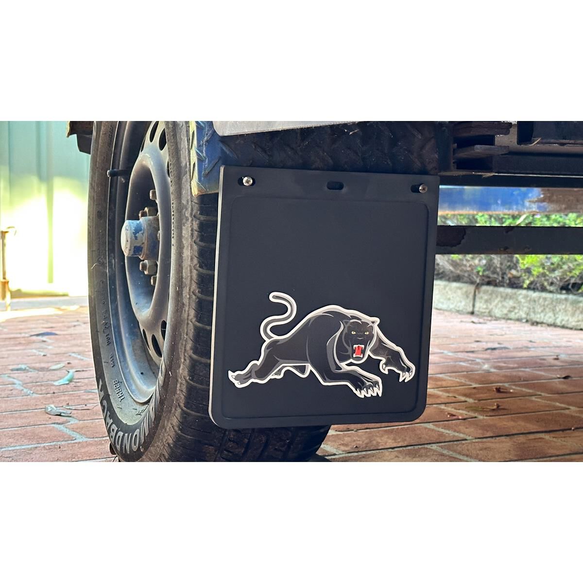 250MM DROP X 230MM WIDTH BLACK MONO MUDFLAP  - PANTHERS, , scaau_hi-res
