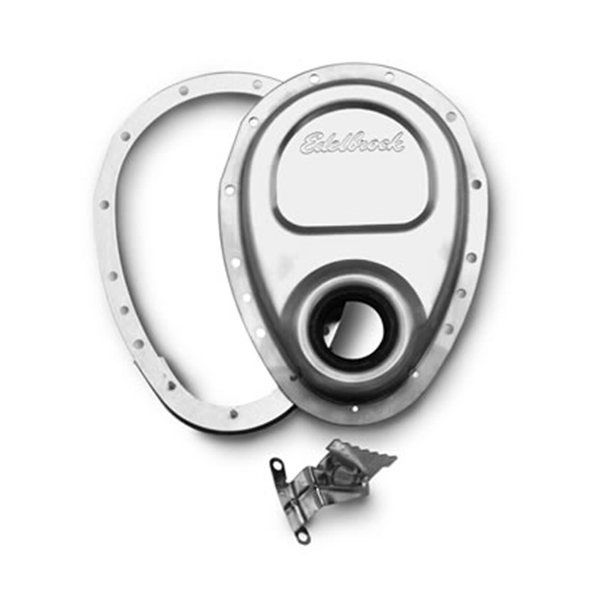 SB CHEV 2 PIECE TIMING COVER STAMPED ALUMINIUM, , scaau_hi-res