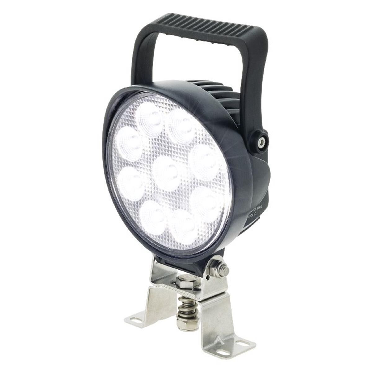 LED RND WORKLAMP FLOOD BEAM W/HANDLE & SWITCH 9 - 36V 54W 9LEDs BLK HSNG 5,100Lmns, , scaau_hi-res