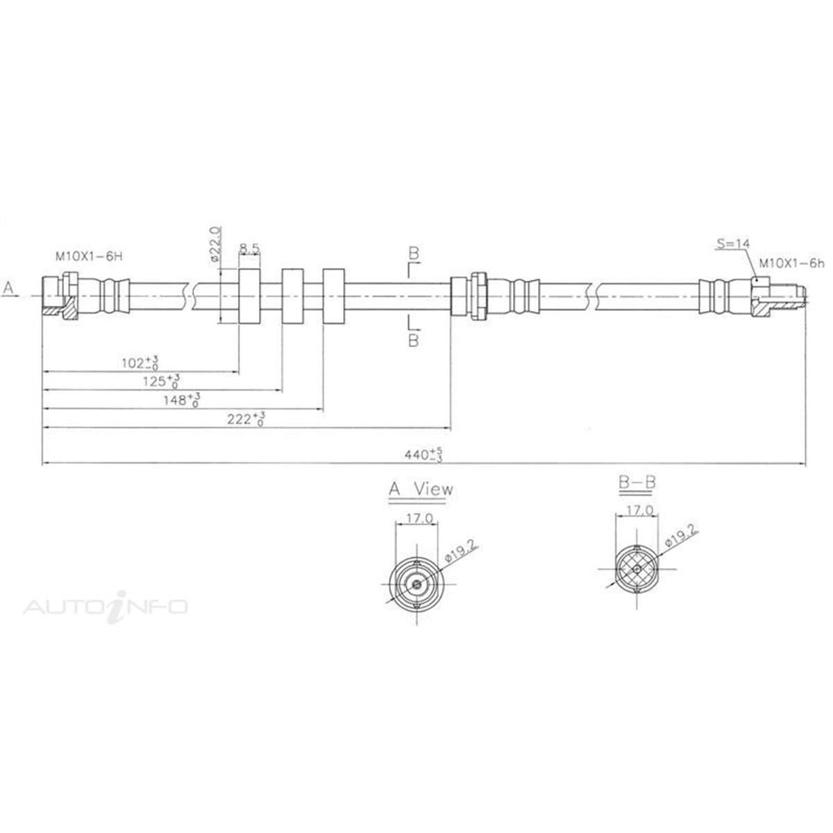 PTX BRAKE HOSE FRONT FORD / MAZDA, , scaau_hi-res