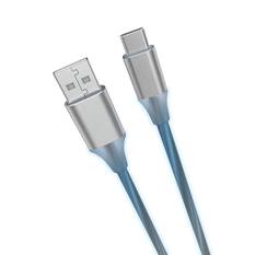 LASER USB TO TYPE-C LED CHARGE CABLE – 1M, BLUE, FAST CHARGE, DURABLE DESIGN, , scaau_hi-res
