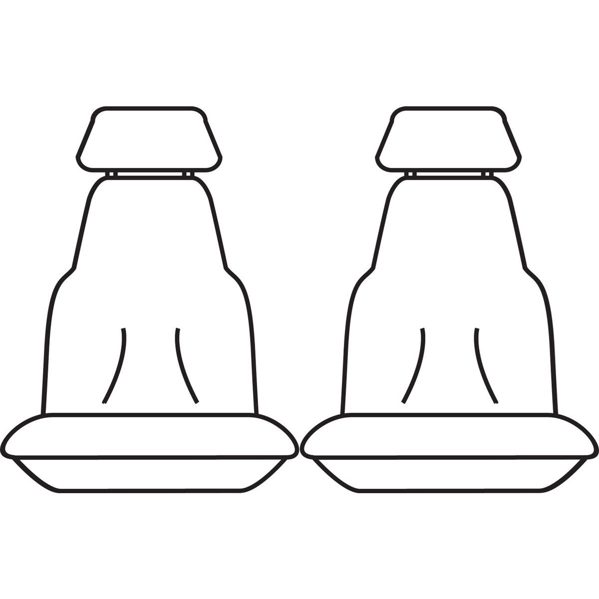 TRADIES CANVAS READY MADE SEAT COVERS - FRONT, BLACK, SUITS GWM UTE CANNON, , scaau_hi-res