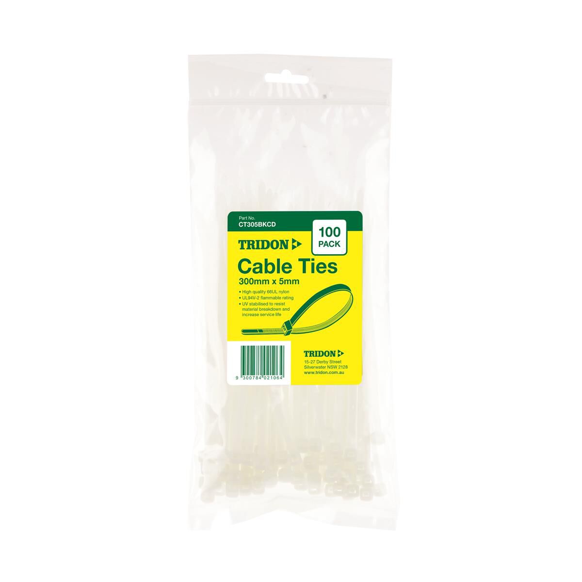 TRIDON CABLE TIE NATURAL 150X4MM PK100, , scaau_hi-res