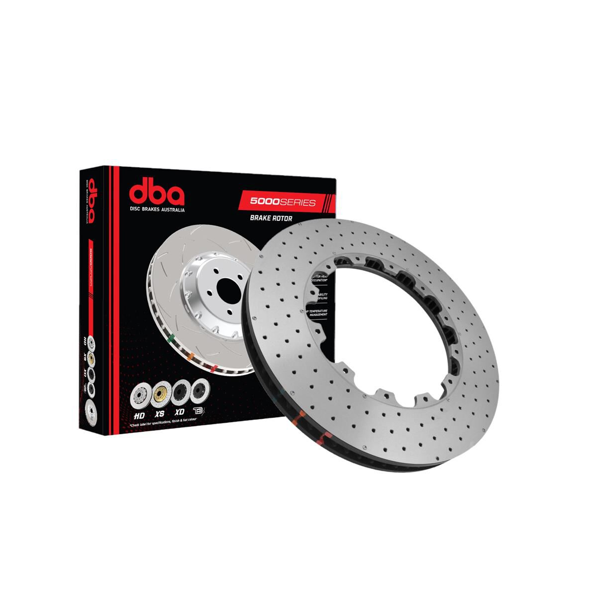 5000 Rotor Cross Drilled/Dimpled Right Hand - With Replacement NAS Nuts 72CV [ HSV VE/VF GTS 2012_> F], , scaau_hi-res