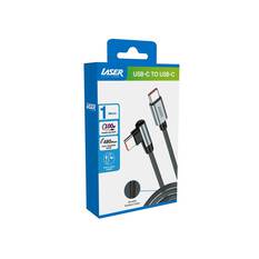 LASER 100W USB-C TO USB-C RIGHT ANGLED BRAIDED CABLE 1M | FAST CHARGE & DURABLE, , scaau_hi-res
