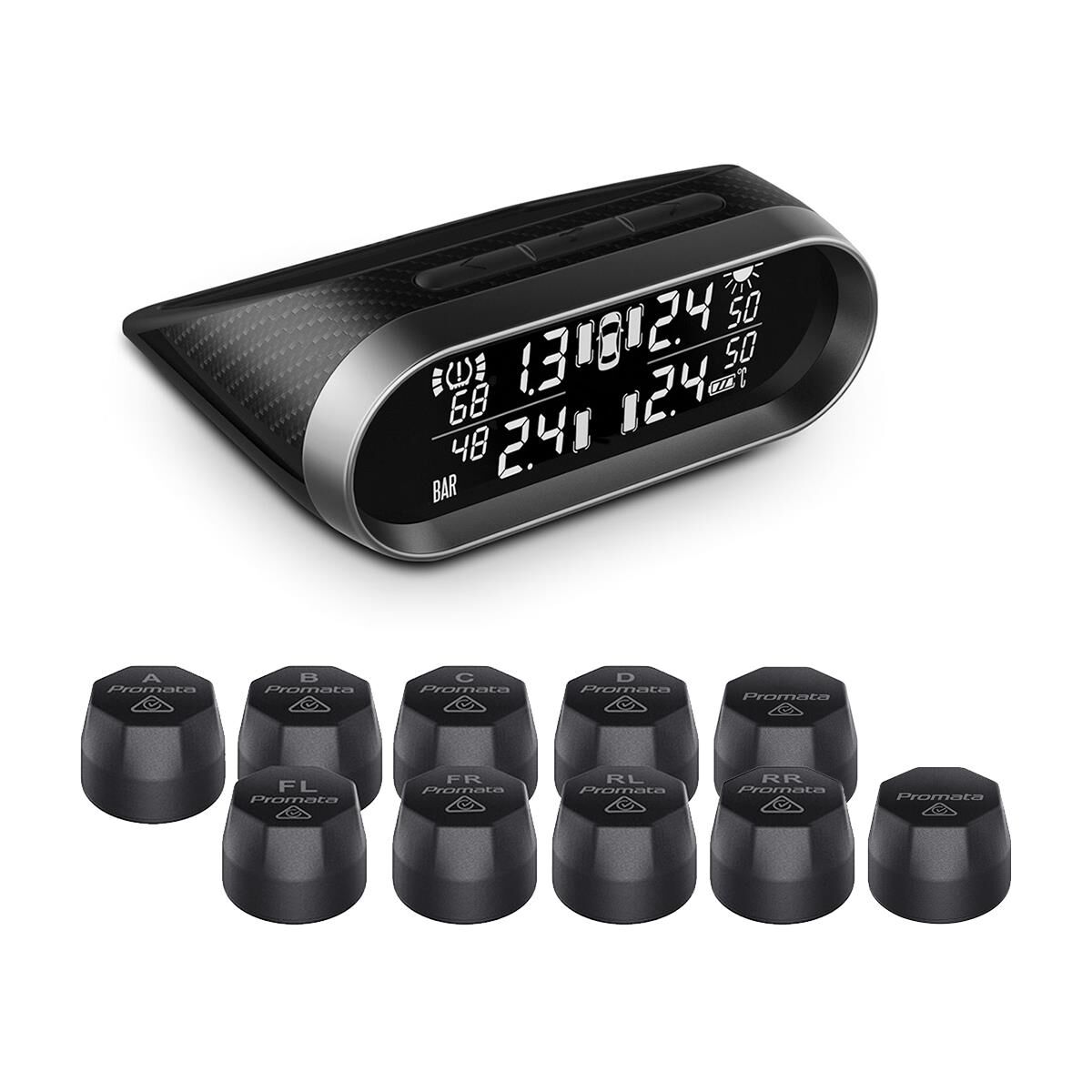 PROMATA DIY EXTERNAL STYLISH TYRE PRESSURE MONITOR FOR RV X 10 WHEELS, , scaau_hi-res