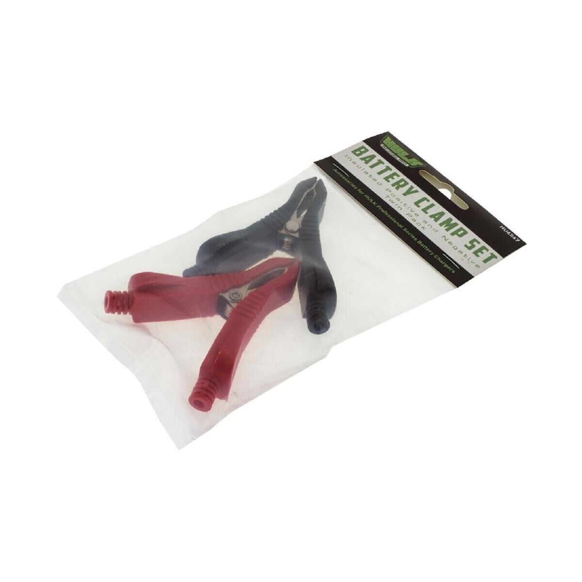 PKT 2 BATTERY CLAMPS BLACK & RED CLAMPS SUITS HULK BATTERY CHARGERS, , scaau_hi-res