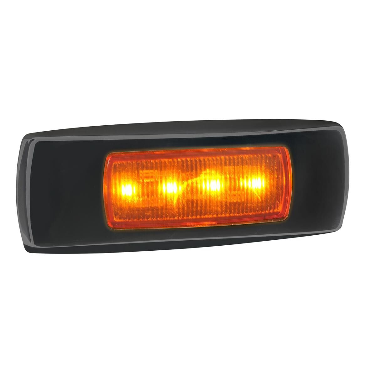 NARVA 9-33V LED FRONT END OUTLINE MARKER OR EXTERNAL CABIN MARKER LAMP(AMBER) WITH 0.5M CABLE - BLACK COVER, , scaau_hi-res