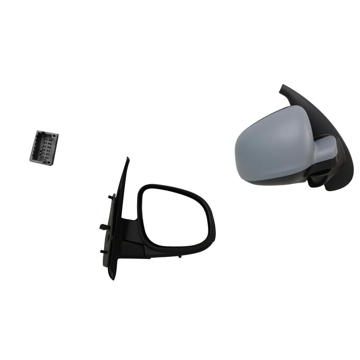 KANGOO F61 (SER 2) (5P/12H) 9/13-22 DOOR MIRROR BLACK (+PRIMED COVER GREY) (+HEATED) (R), , scaau_hi-res