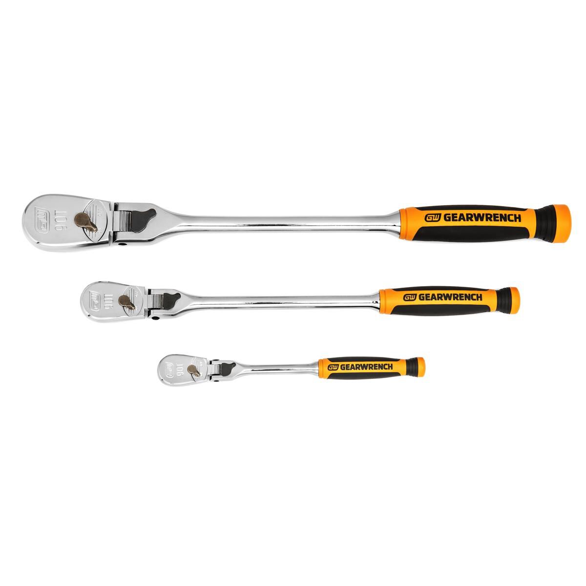GearWrench Ratcheting 3pc Set Cushion Grip Locking Flex Head 1 4 3 8 1 2 Drive 90T 81298T Supercheap Auto