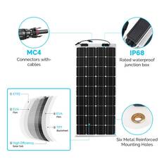 100 WATT 12 VOLT FLEXIBLE MONOCRYSTALLINE SOLAR PANEL, , scaau_hi-res
