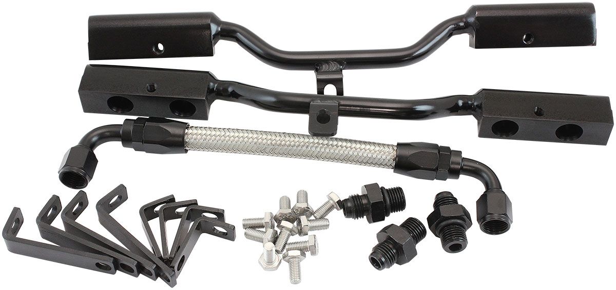 SBC EFI FUEL RAIL KIT INTAKE MANIFOLD AIR GAP CHEV 350, , scaau_hi-res