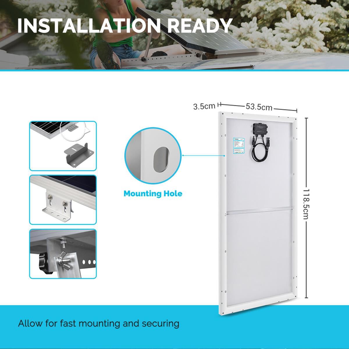 100 WATT 12 VOLT LIGHTWEIGHT ETFE MONOCRYSTALLINE SOLAR PANEL, , scaau_hi-res