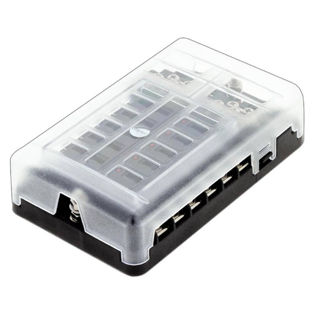 Jaylec 12 Way Blade Fuse Distribution Box with Red LEDs - FB3126 ...