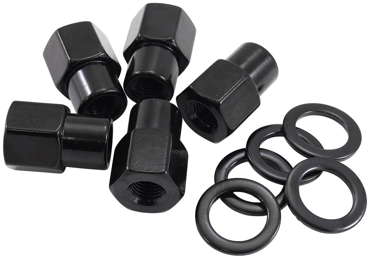 1/2"-20 .550" SHANK OPEN WHEEL NUTS BLACK (5 PACK), , scaau_hi-res