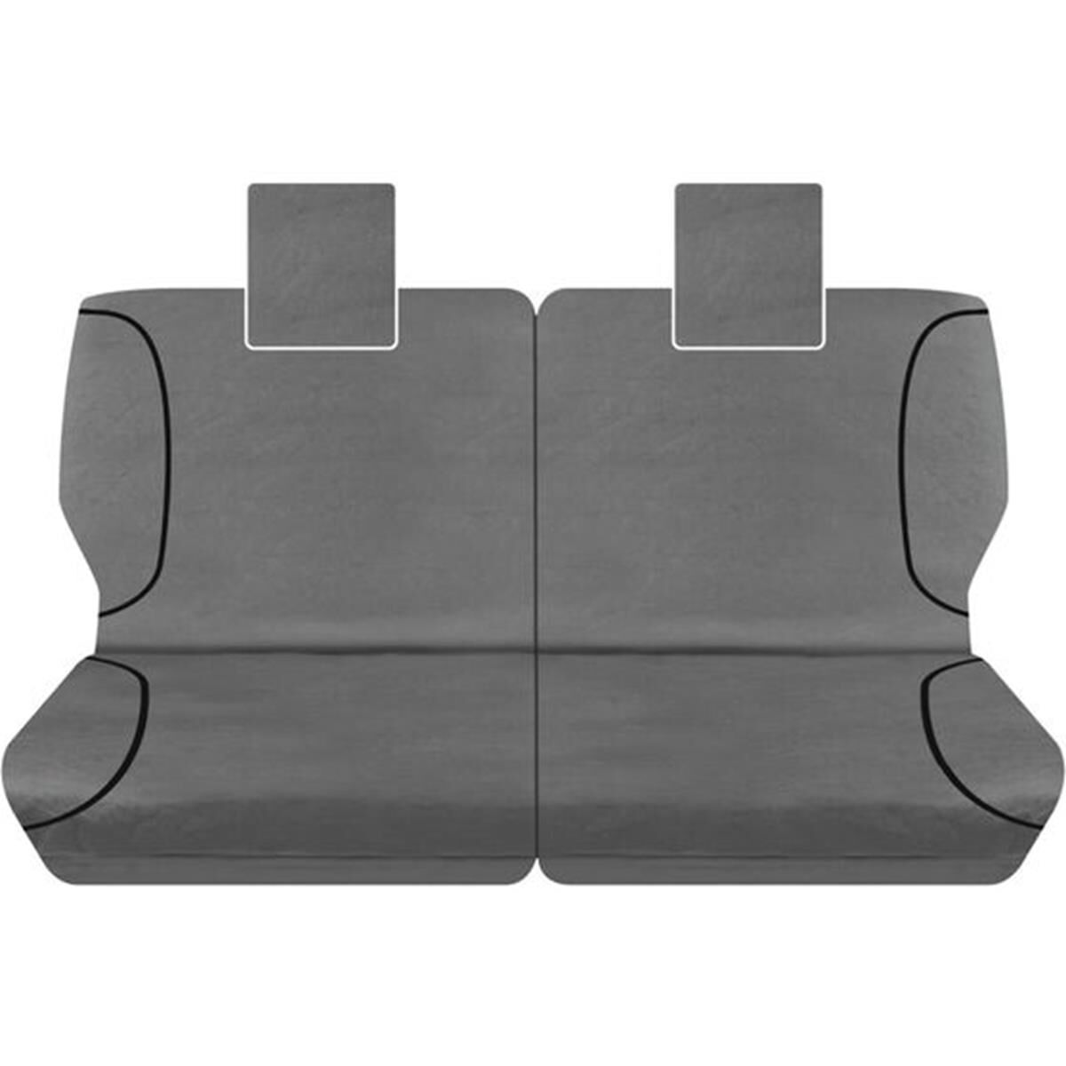 Tradies Canvas Ready Made Seat Covers Rear, Grey, Suits Prado