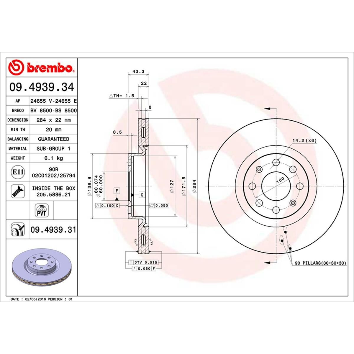BREMBO DISC ROTOR, , scaau_hi-res