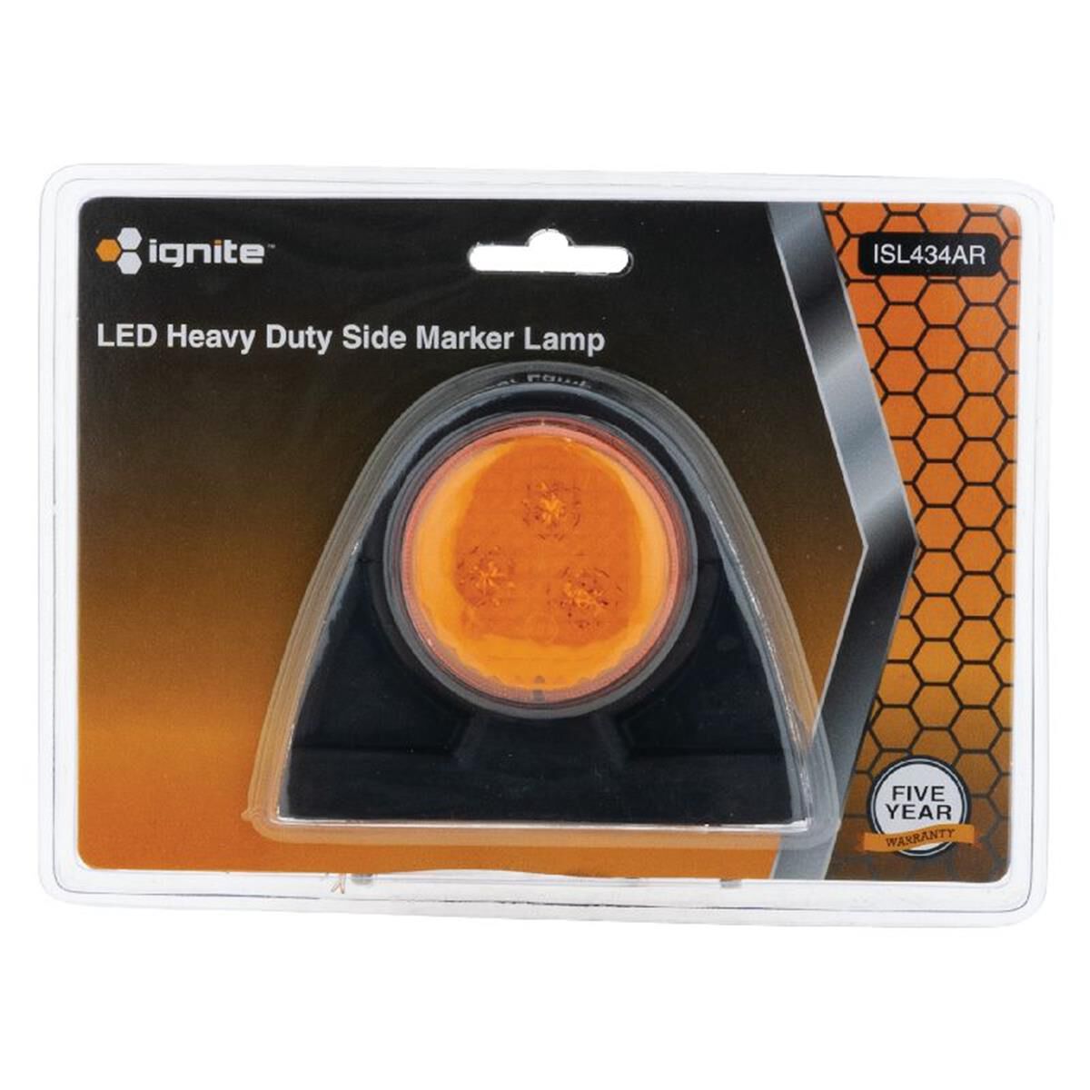 RED/AMBER LED SIDE MARKER LAMP12/24V 3 LEDs RUBBER HSNG 40cm 101 x 82 x 66mm, , scaau_hi-res
