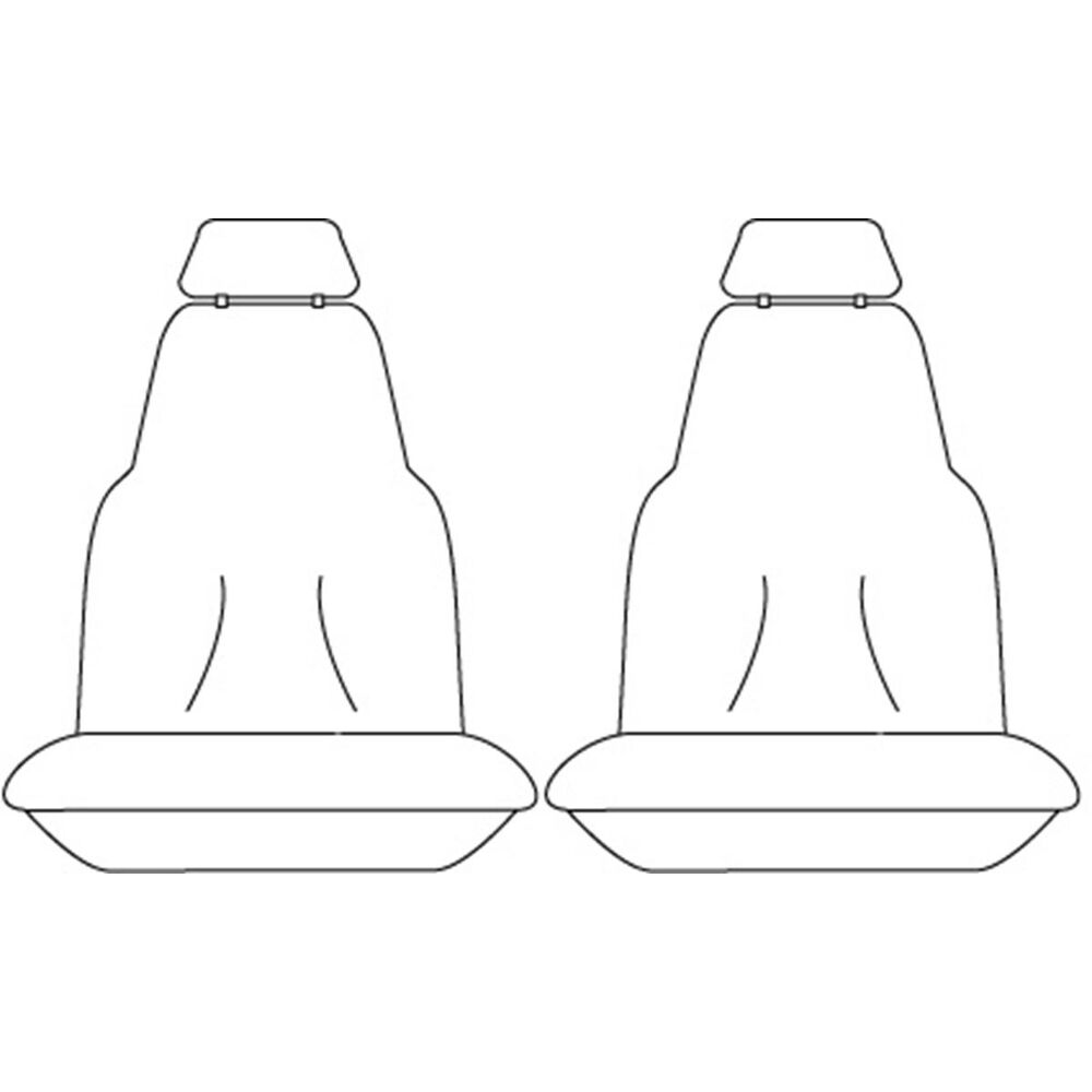 Tradies Canvas Ready Made Seat Covers Front, Black, Suits Hilux