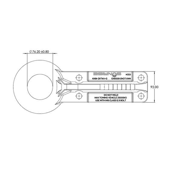 Sunrise Premium Pintle Ring Coupling 6T Rated, , scaau_hi-res