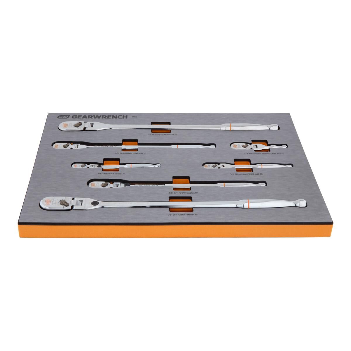 7 PIECE 1/4", 3/8" & 1/2" DRIVE 120XP RATCHET HANDLE EVA TRAY SET, , scaau_hi-res