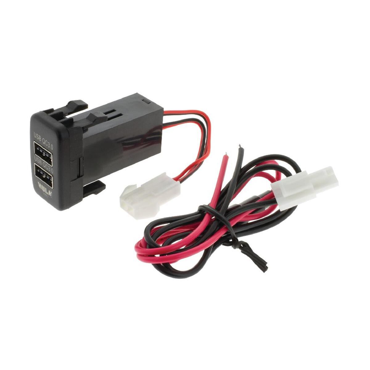 DUAL USB SOCKET QC3 OE RPL T/S EARLY TOYOTA BLUE LED 40 x 22mm, , scaau_hi-res