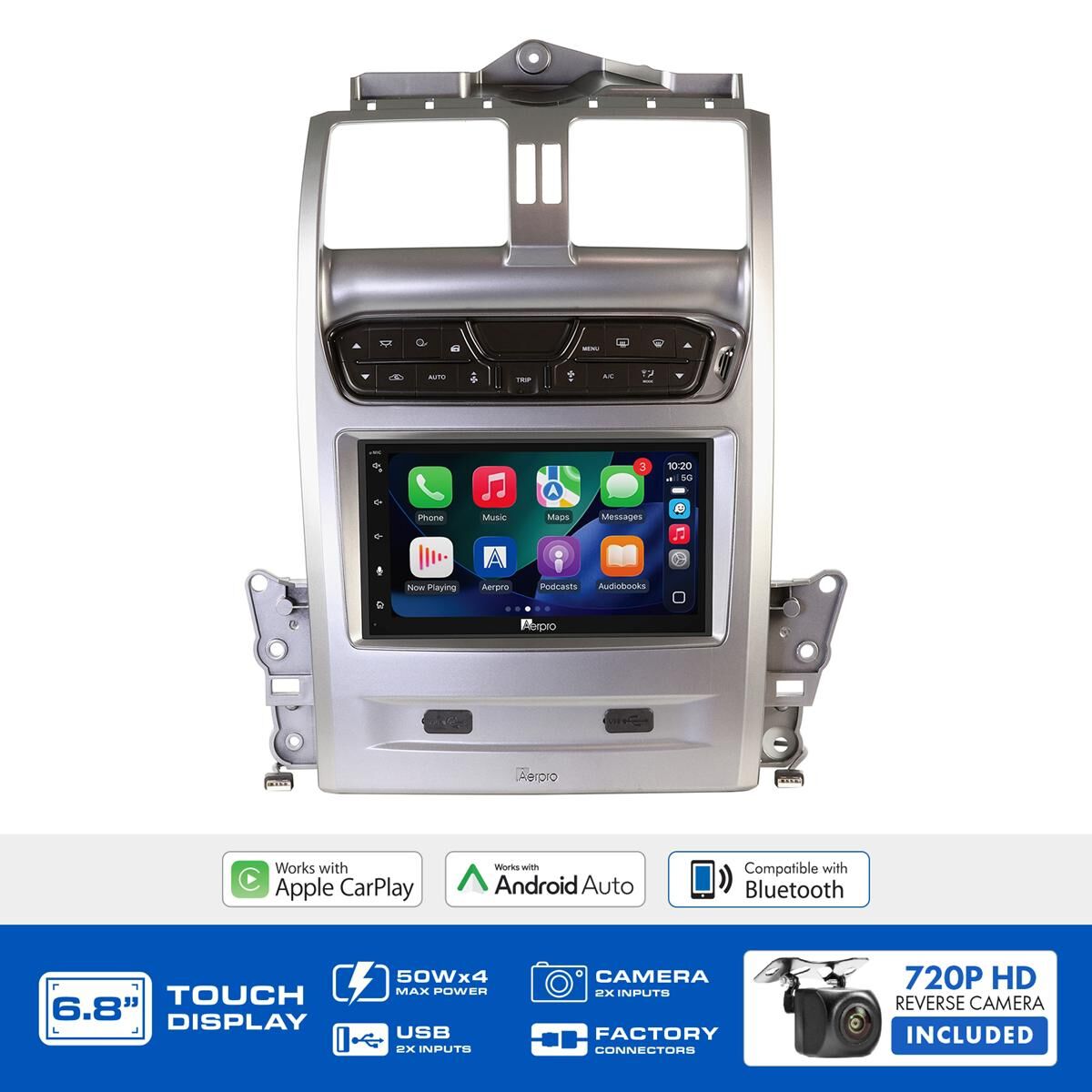 AERPRO 6.8" MULTIMEDIA RECEIVER HEAD UNIT KIT TO SUIT FORD FALCON BA-BF & TERRITORY SX-SY &ndash; AX9750SK, , scaau_hi-res