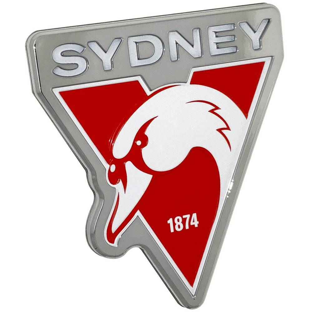 Sw Sh Emblems Fan Emblems AFL Sydney Swans 3D Chrome Car Badge - 10378-023A ...