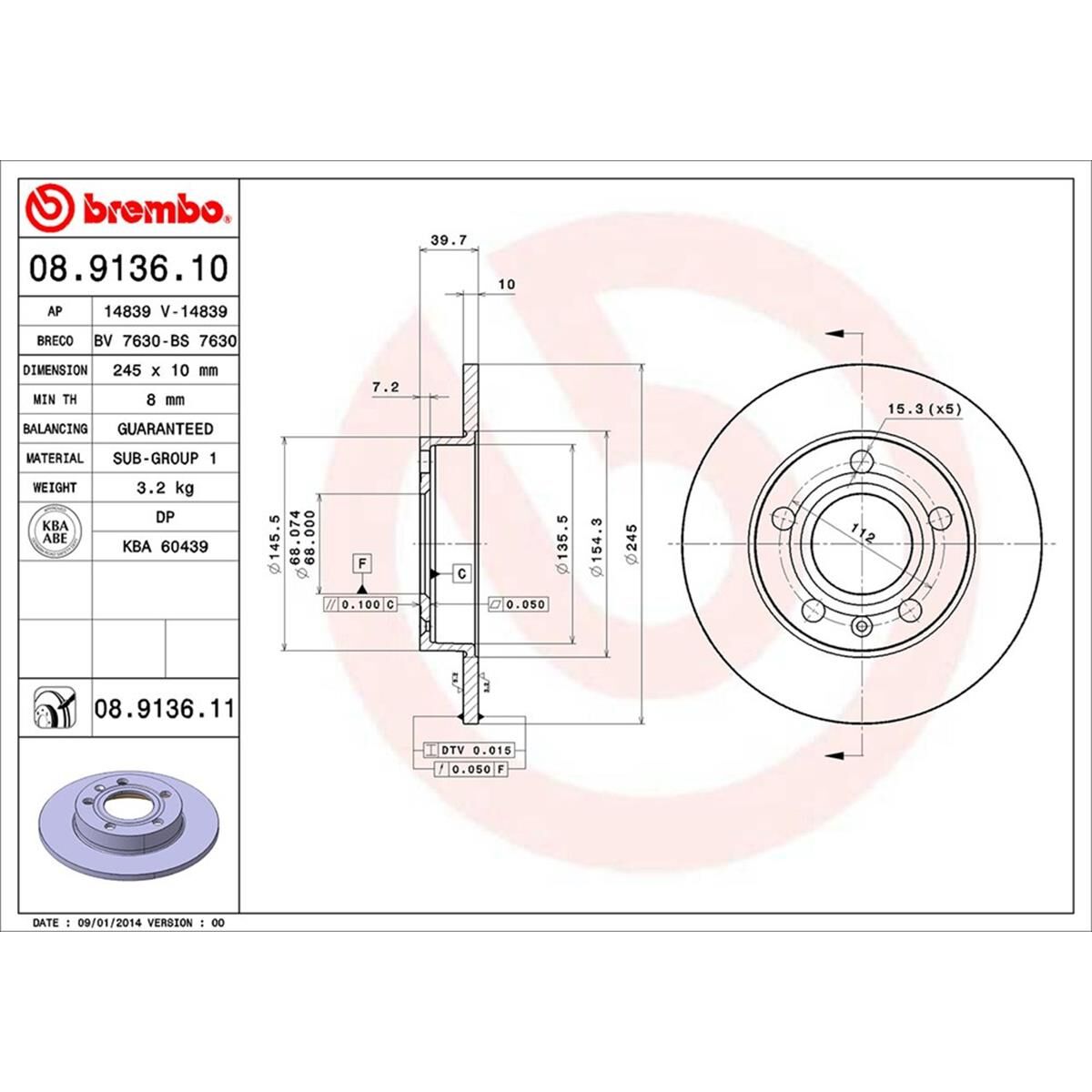 BREMBO DISC ROTOR, , scaau_hi-res