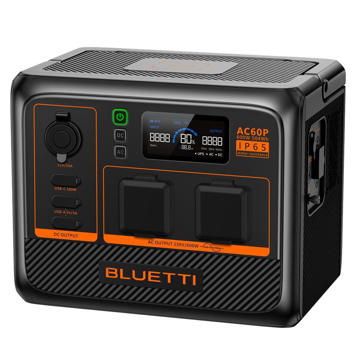 BLUETTI AC60P PORTABLE POWER STATION 600W 504WH, , scaau_hi-res