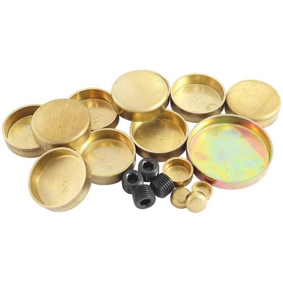 SBF WELSH PLUG KIT FORD 289 302 351 WINDSOR BRASS, , scaau_hi-res