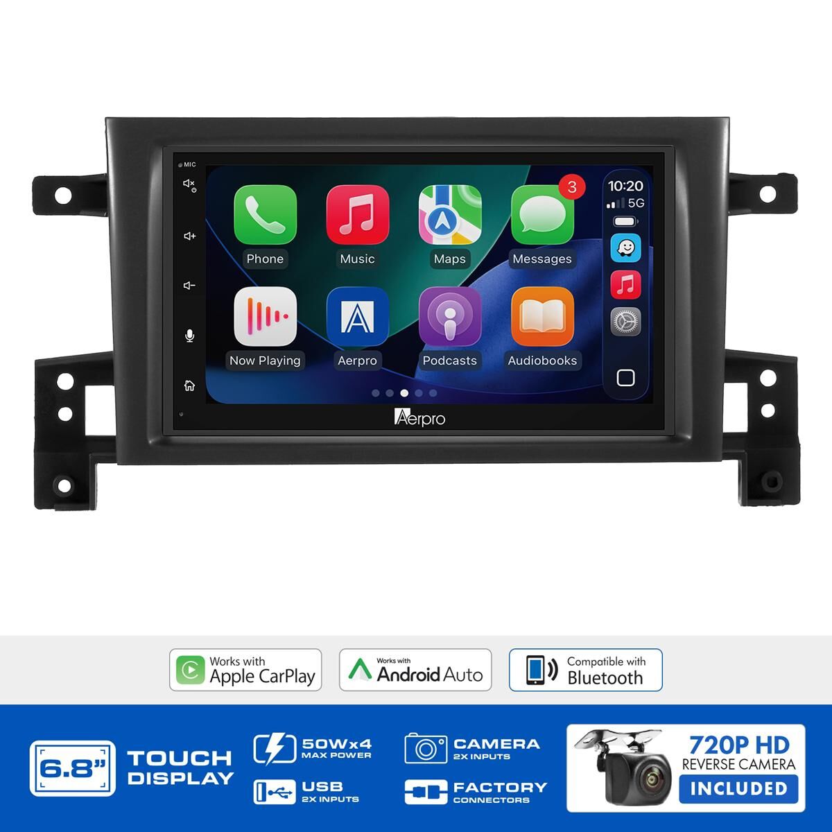AERPRO 6.8" MULTIMEDIA RECEIVER HEAD UNIT KIT TO SUIT SUZUKI GRAND VITARA &ndash; AX8165K, , scaau_hi-res