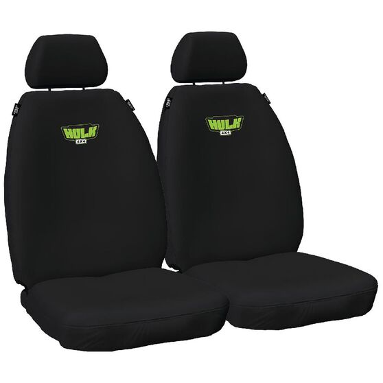HD CANVAS SEAT COVERS HILUX 11/15> DUAL & EXTRA CAB FRONTS BLACK, , scaau_hi-res