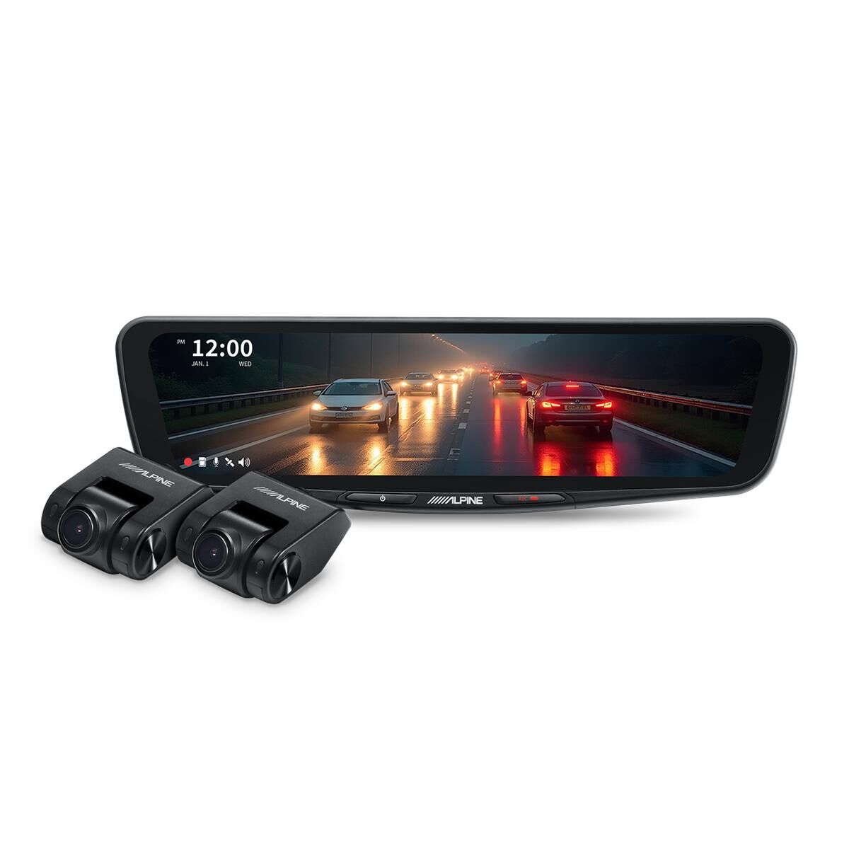 10" DIGITAL E-MIRROR WITH FRONT & REAR DVR CAMERA, , scaau_hi-res