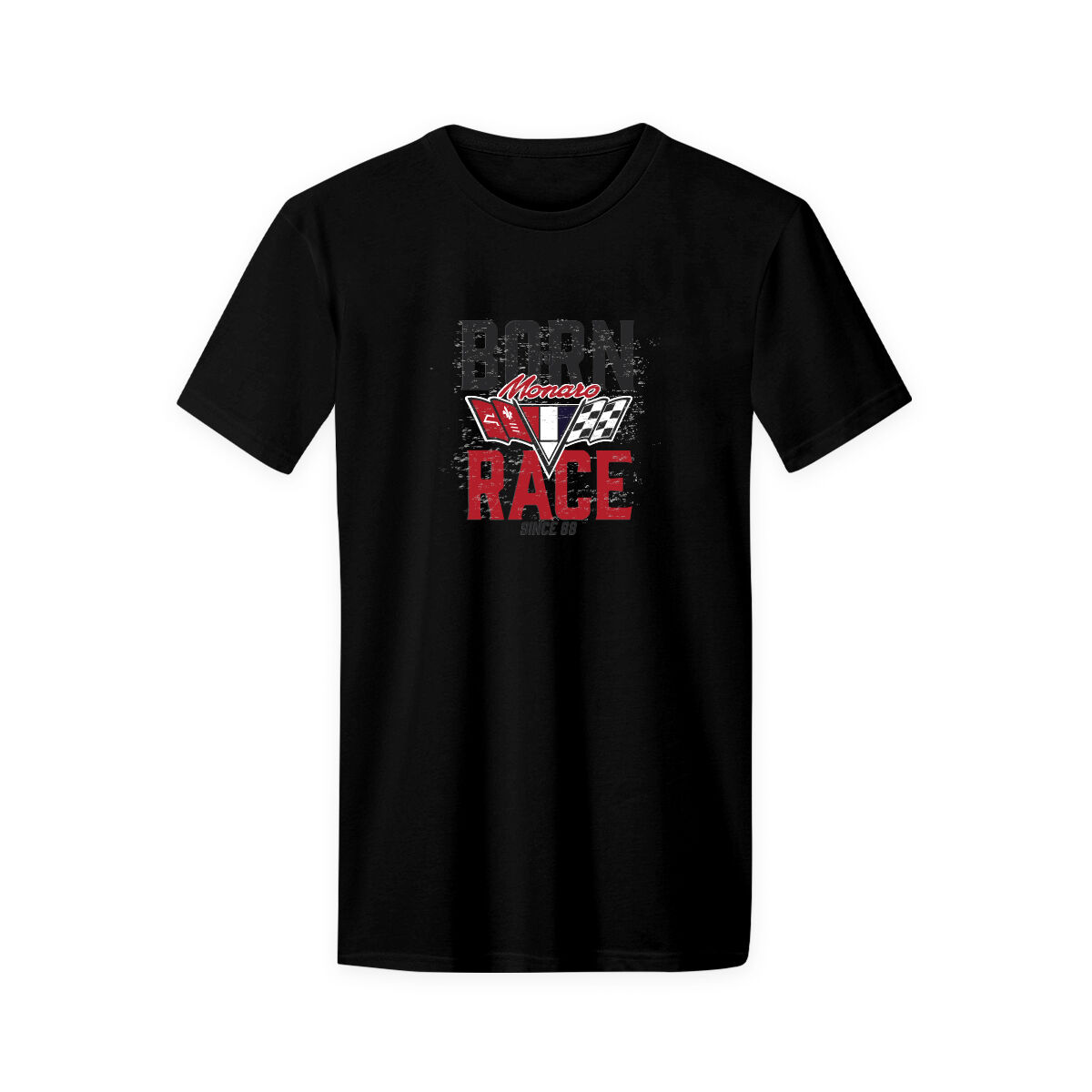 ADULT COTTON T-SHIRT-BLACK [MONARO BORN RACE] [2XL], , scaau_hi-res