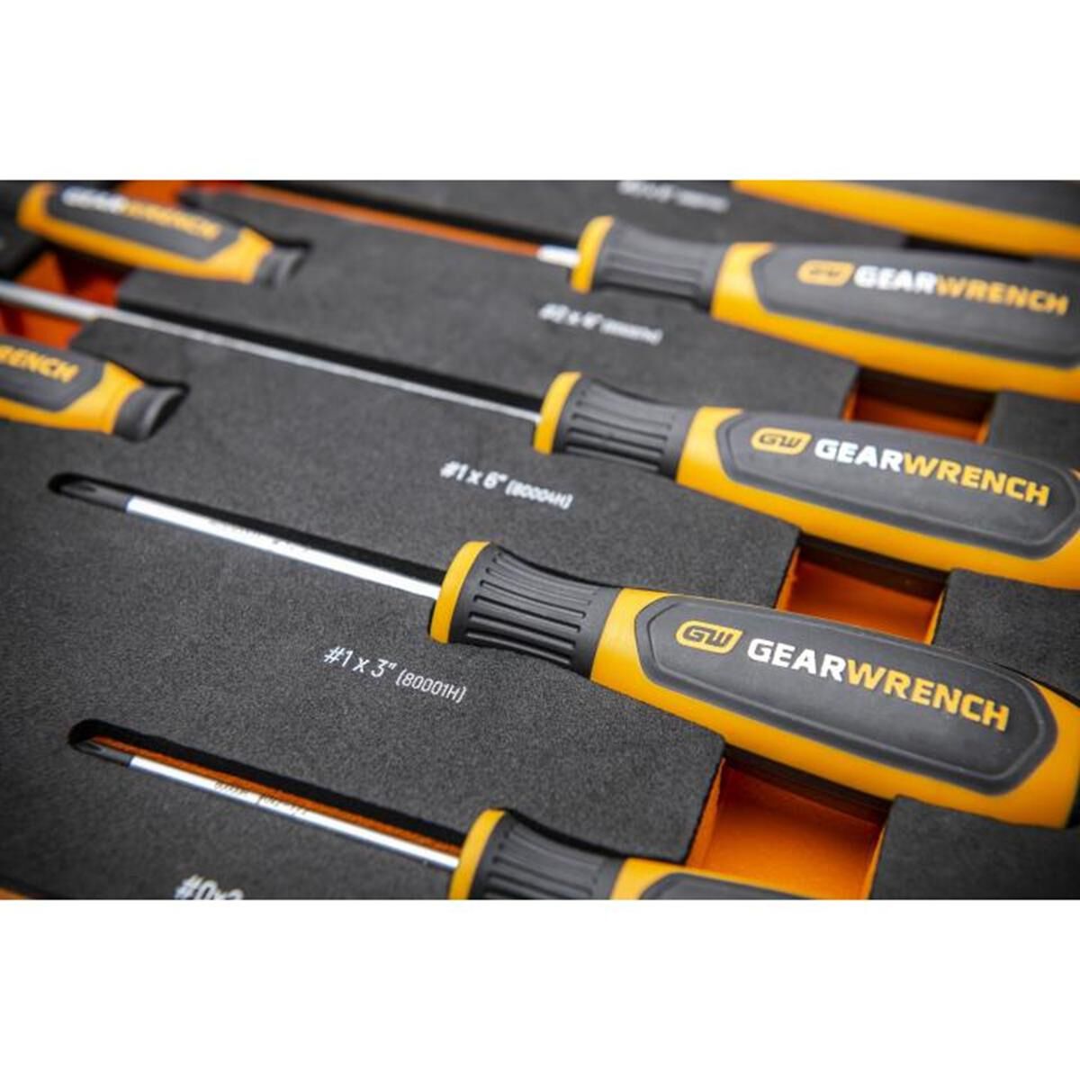 9 PIECE PHILLIPS&reg; DUAL MATERIAL SCREWDRIVER SET IN FOAM STORAGE TRAY, , scaau_hi-res