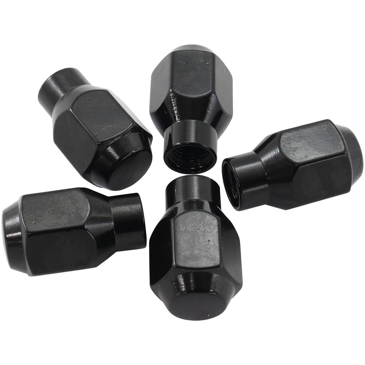 1/2"-20 CONICAL ET CLOSED WHEEL NUTS BLACK (5 PACK), , scaau_hi-res