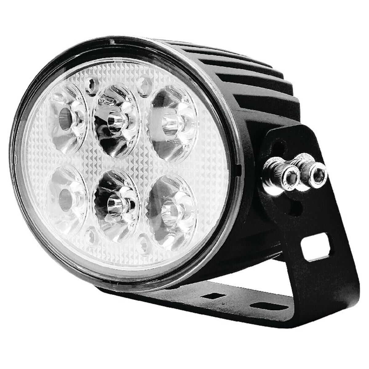 LED OVAL WORKLAMP FLOOD BEAM 10- 60V 60W 6 LED's BLACK HSNG, , scaau_hi-res