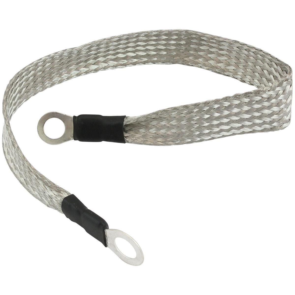 EARTH STRAP 400MM LONG GROUND ALTERNATOR 5/16" 3/8" EYELET, , scaau_hi-res