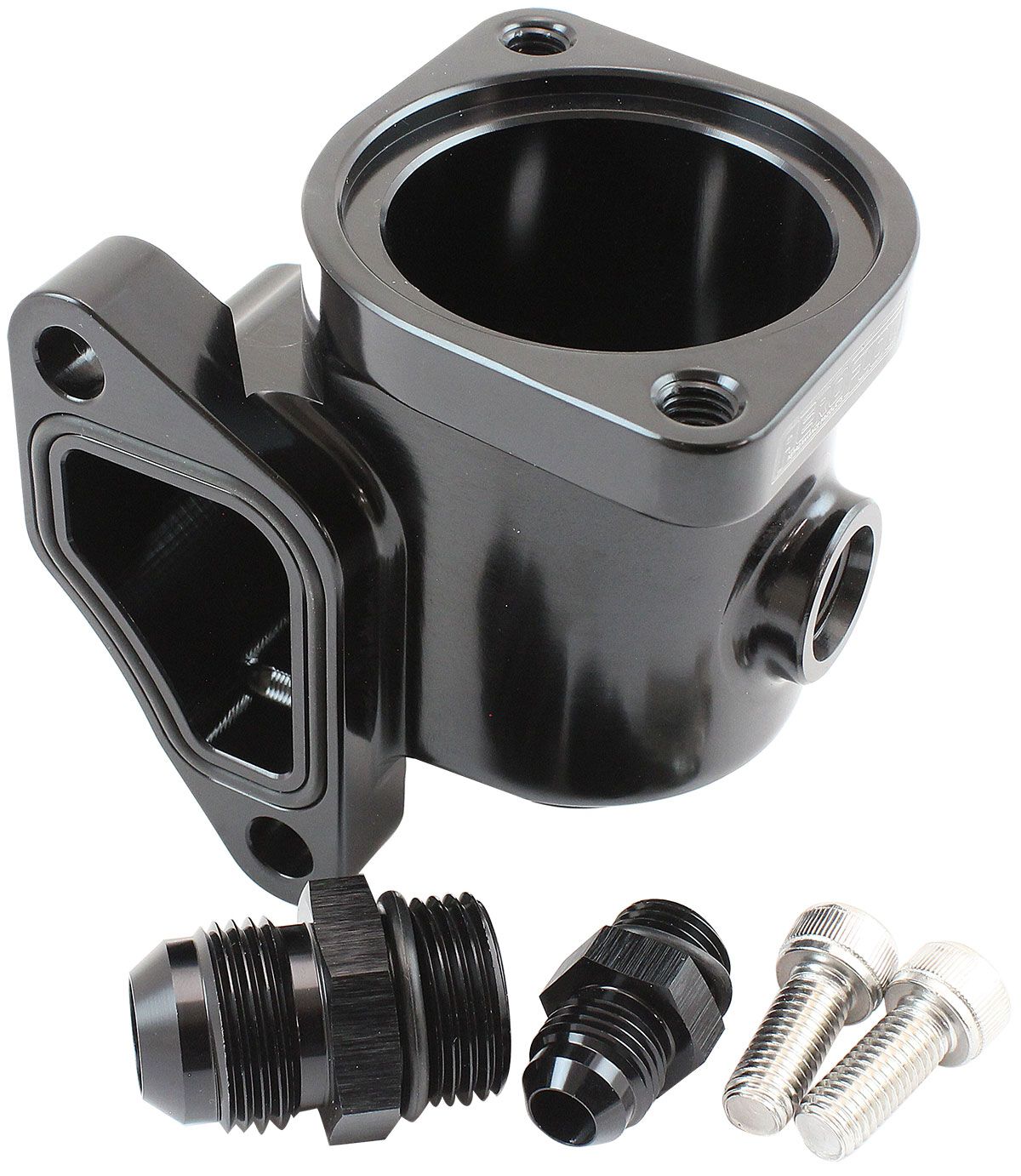 FORD BA BF FG FALCON LOWER THERMOSTAT HOUSING BARRA 6CYL AEROFLOW - AF 64-4136BLK, , scaau_hi-res
