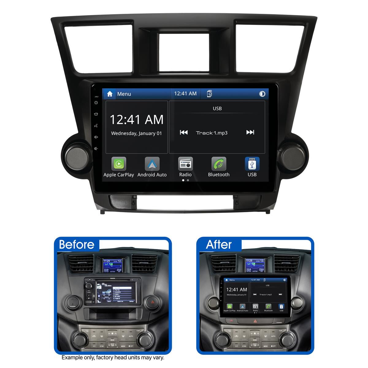10" MULTIMEDIA RECEIVER TO SUIT TOYOTA KLUGER GRANDE (2007-2013) - FACTORY NAVIGATION, NON-AMPLIFIED, , scaau_hi-res
