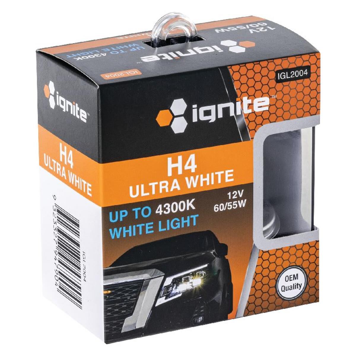 PKT2 H4 4300K HALOGEN GLOBES12V 60/55W P43t-38 TWIN BOX, , scaau_hi-res