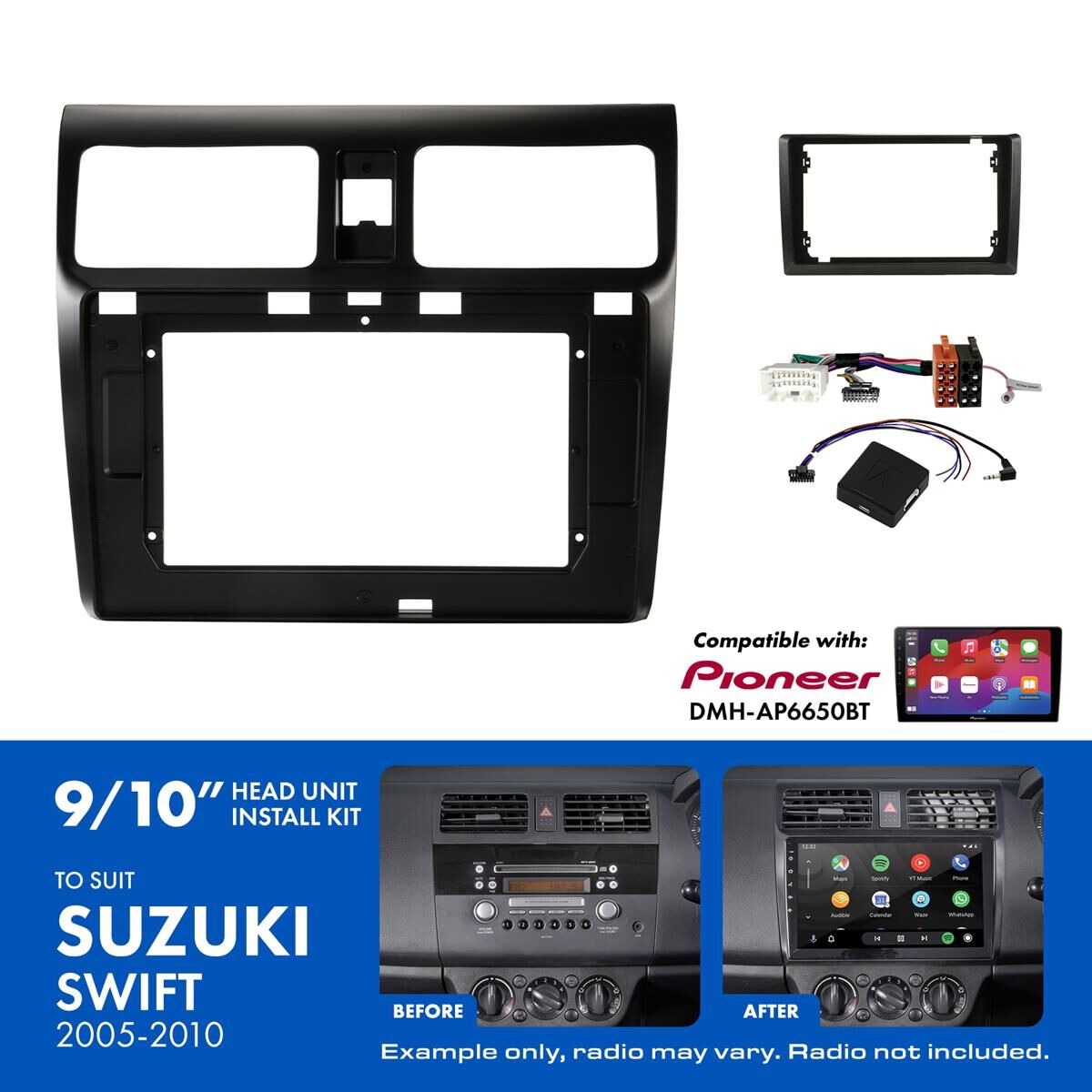 9"/10" HEAD UNIT INSTALL KIT TO SUIT SUZUKI SWIFT 2005-2010, , scaau_hi-res