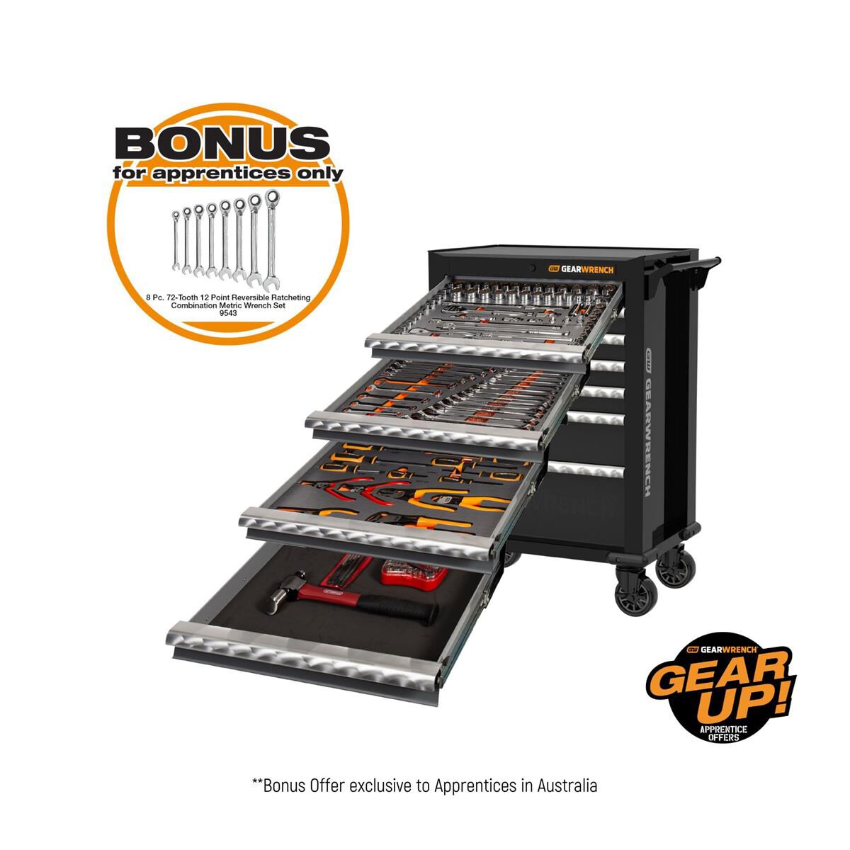 176PC COMB TOOL KIT + 28" TOOL TROLLEY, , scaau_hi-res