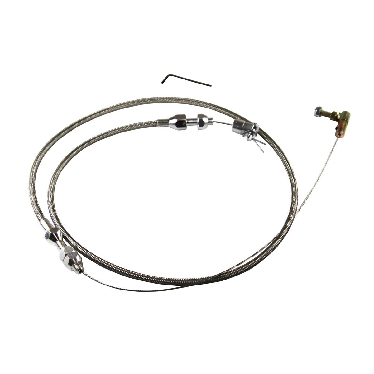 Throttle Cable Assy Kits Fit Carb Engine + some Efi Braided Stainless 36 Inch Long, , scaau_hi-res
