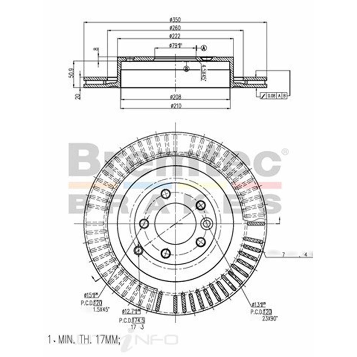 Bremtec Euro-Line Brake Rotor - Pair, BDR17150EL | Supercheap Auto