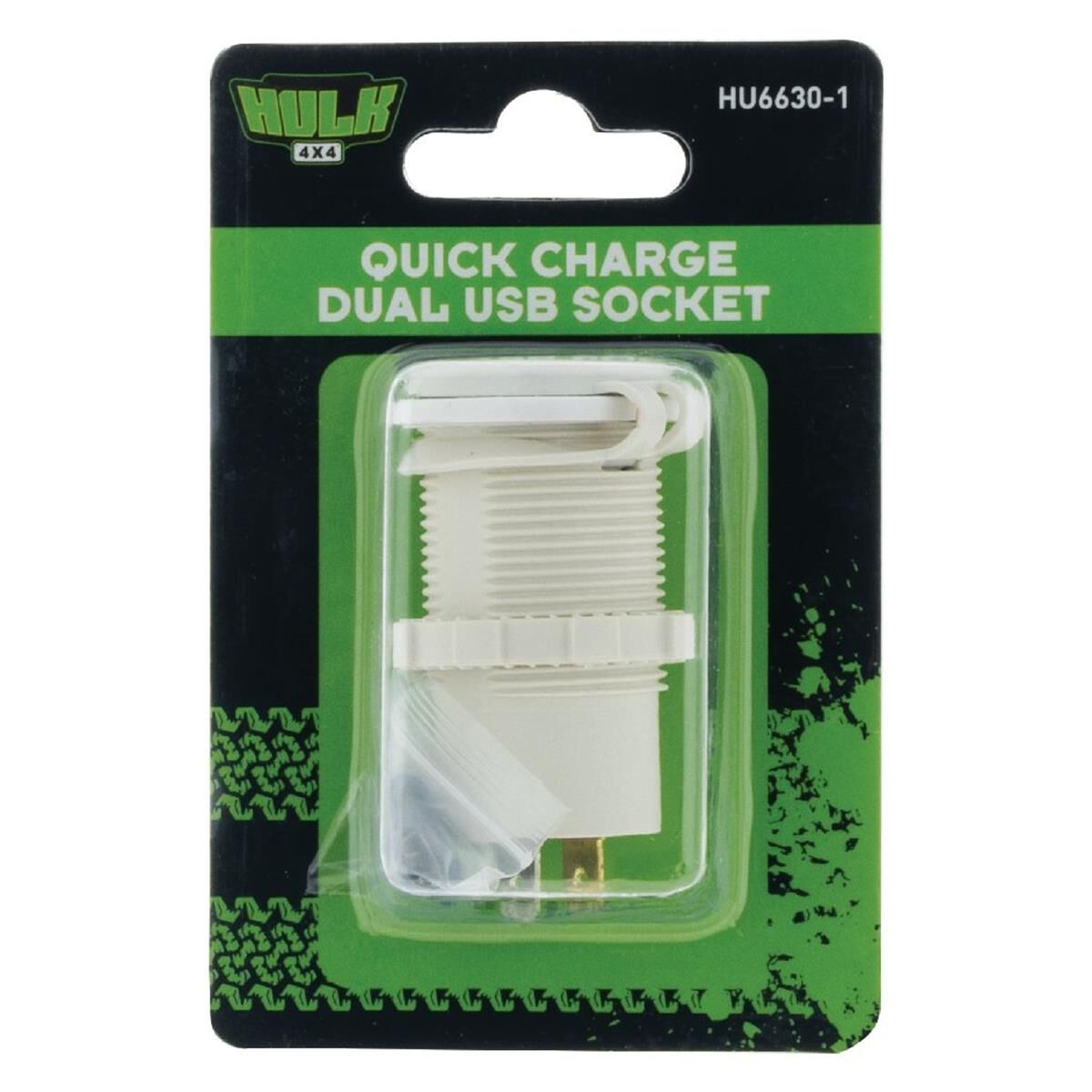 DUAL USB WHITE SOCKET PORT 1 2.4A PORT 2: QC3.0 NON LED, , scaau_hi-res