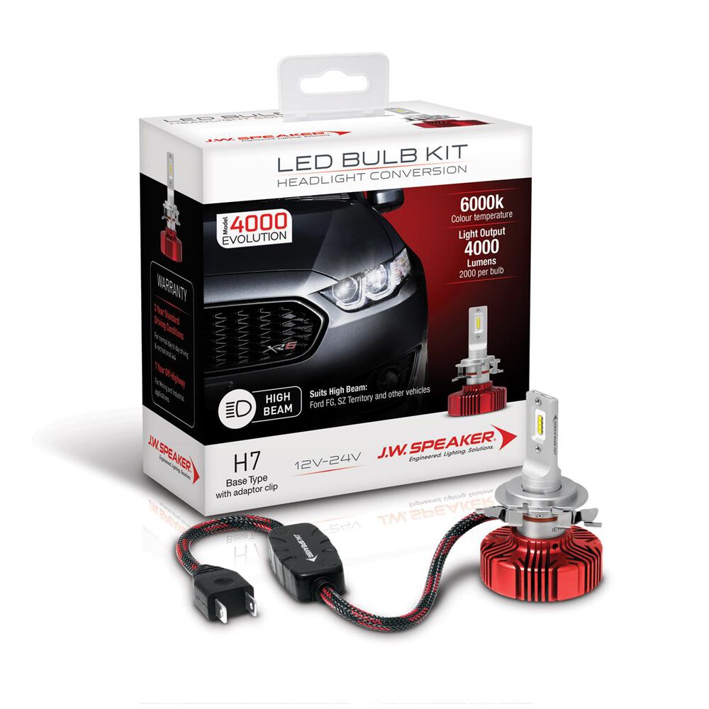 J.W. Speaker LED H7 Headlight Conversion Kit with adaptor clip 990007C1 Supercheap Auto