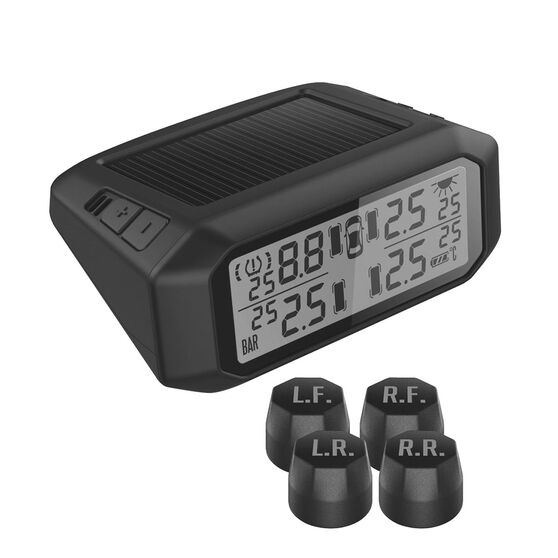 PROMATA EXTERNAL TPMS WITH SOLAR POWERED DISPLAY FOR 4WDS, VANS, CARS AND 4 WHEEL LIGHT COMMERCIAL VEHICLES., , scaau_hi-res