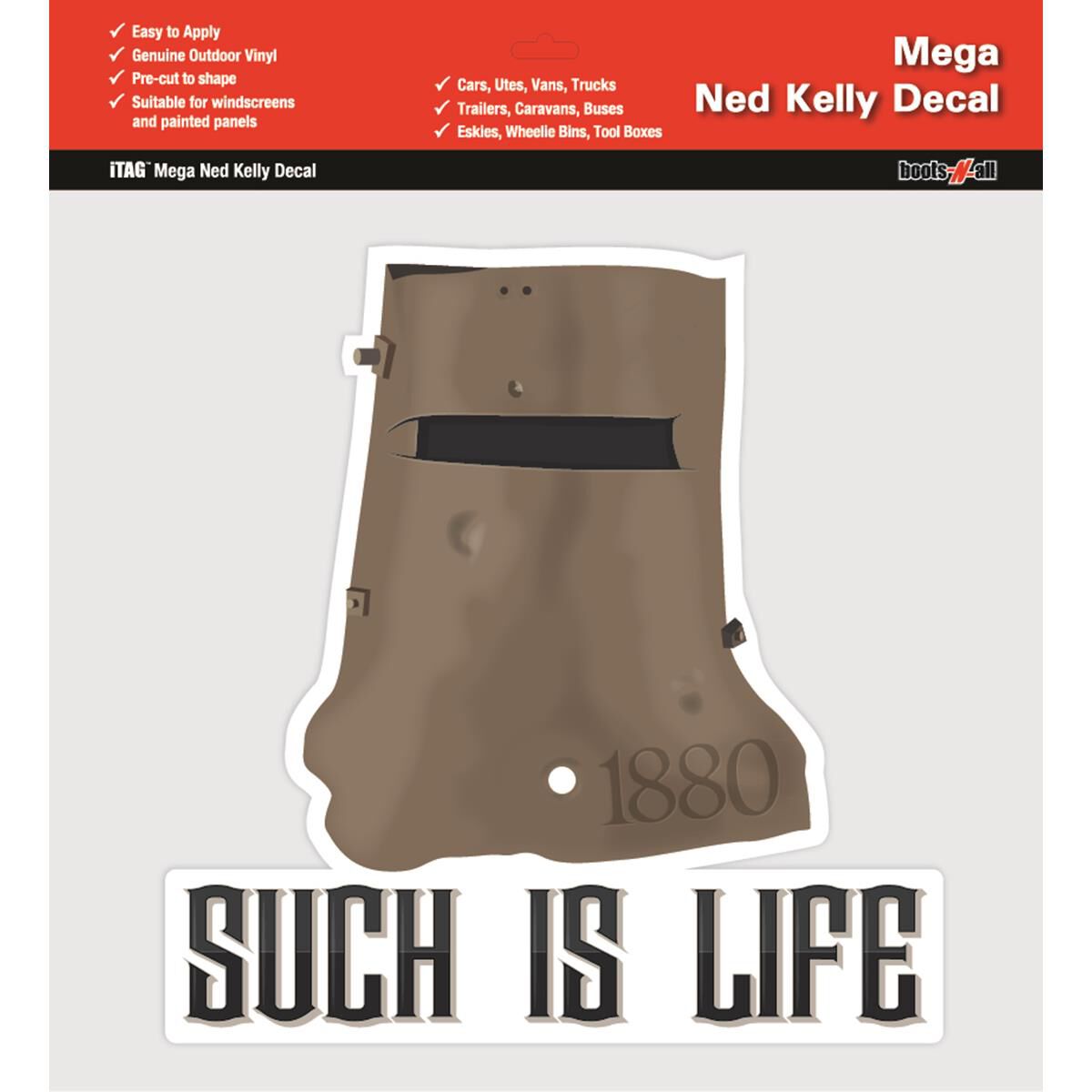 Ned Kelly Helmet iTAG Mega Decal Supercheap Auto